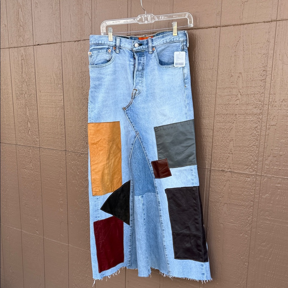 Levi’s NWT Patchwork Denim Skirt with Colorful Accents